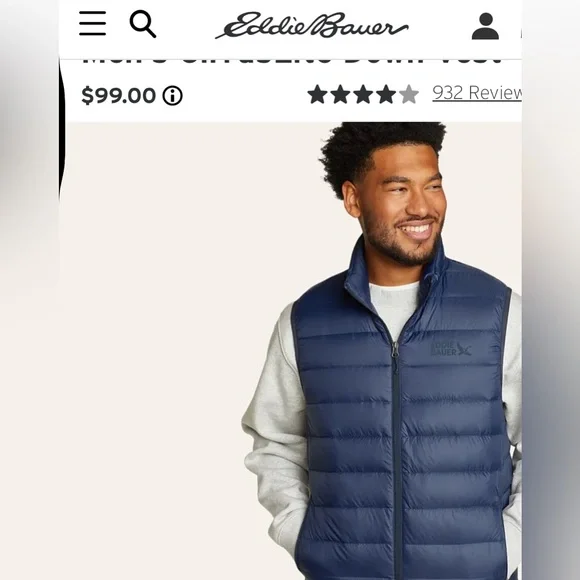 Eddie Bauer EB650 Navy Down Vest EUC - Picture 13 of 13